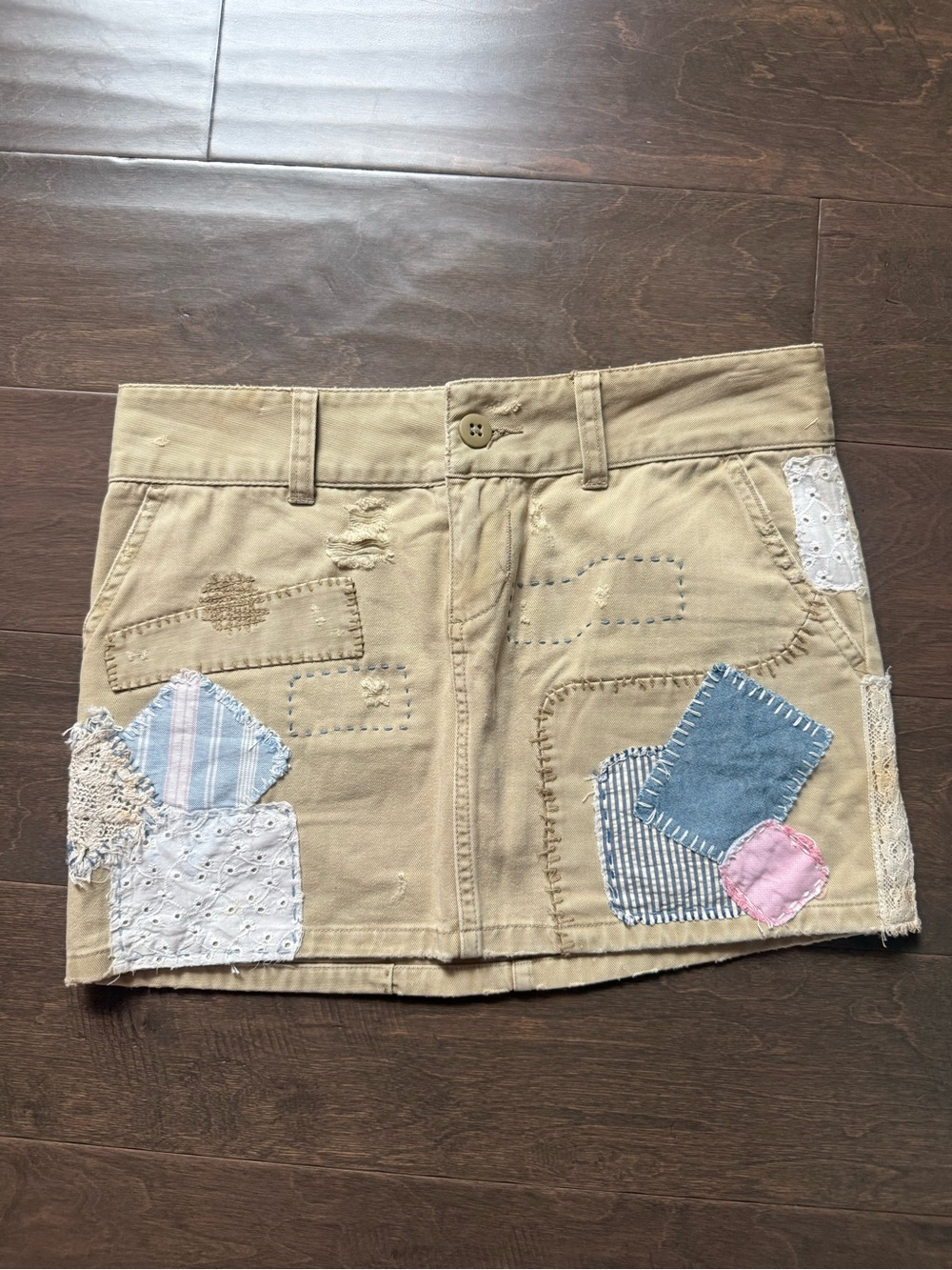 Polo by Ralph Lauren Beige Patchwork Skirt with Pastel Accents